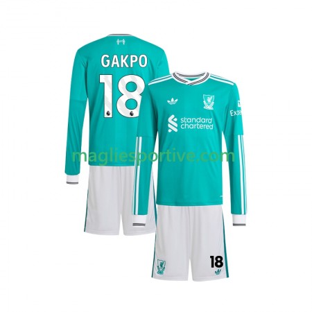 Completo Calcio Liverpool Gakpo 18 Bambino Divisa Terza 2025-2026 ML